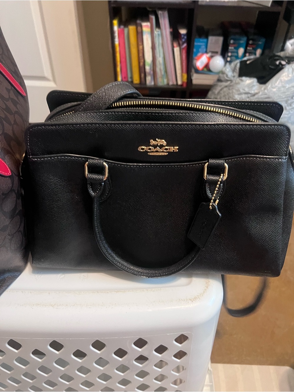 Coach Black Leather Double-Zip Satchel - Coach